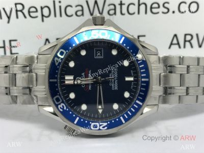 Omega Replica Watches James Bond Watch Blue Dial w/ Super Luminous